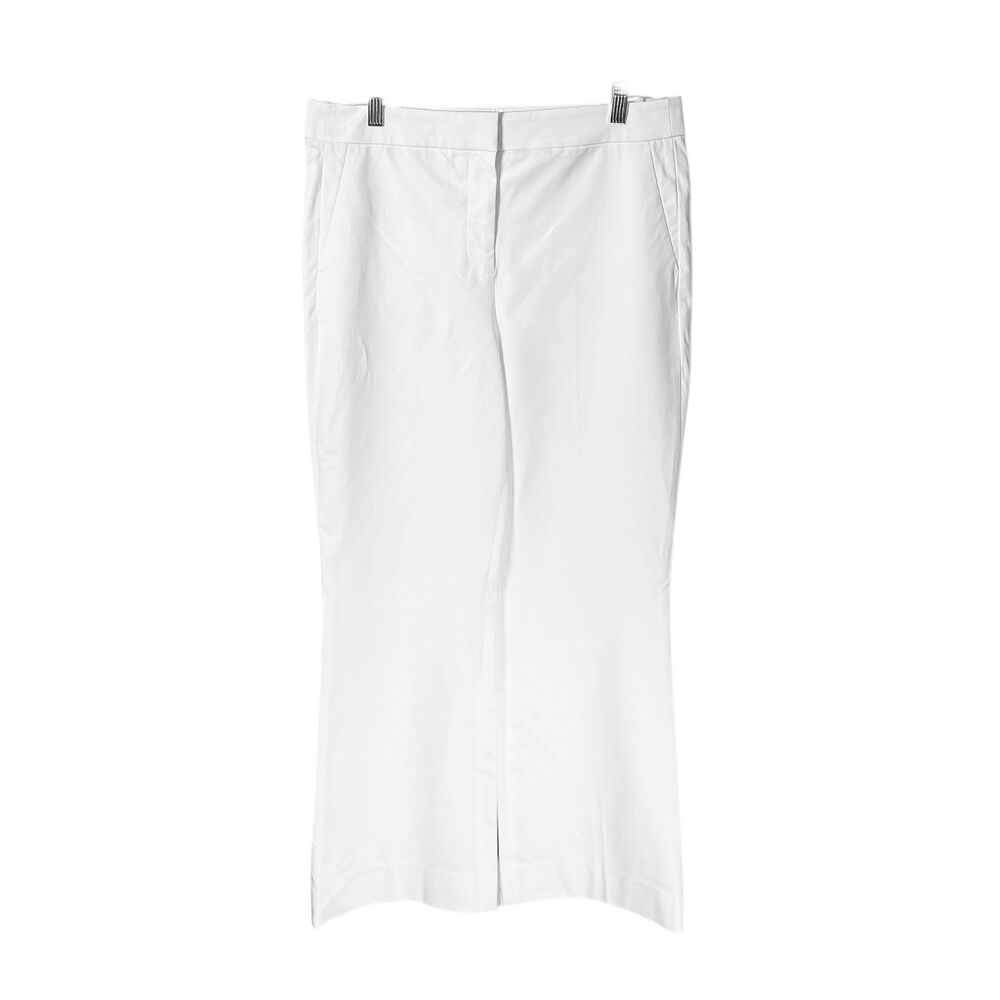 J. Crew Women's Pants Ivory High Rise Wide Leg Stretch Trousers Size 12 Tall NWT